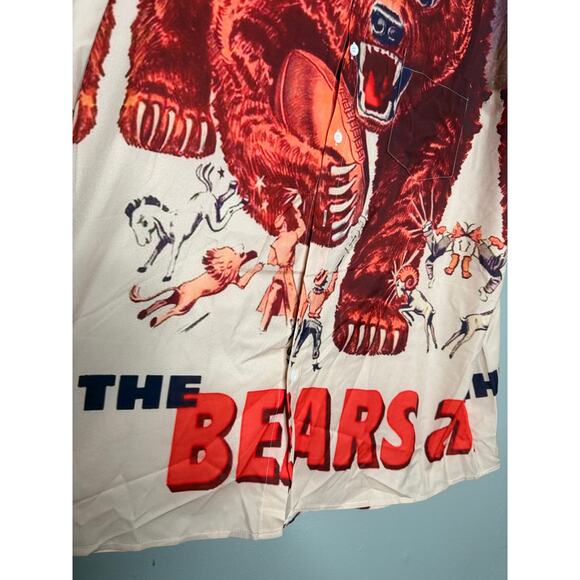 NWT Novelty Bears button up polo top large print graphic top - Picture 6 of 8